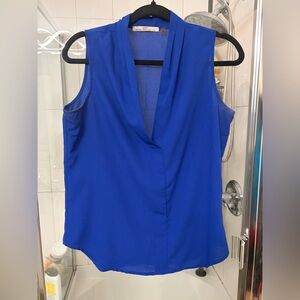 Dex Royal Blue Sleeveless Blouse